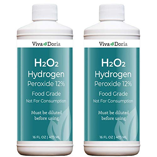 Viva Doria H2O2 Hydrogen Peroxide 12% Aqueous Solution - Food Grade, 16 Fl Oz, 2 Pack (Total 32 Fluid Ounce)