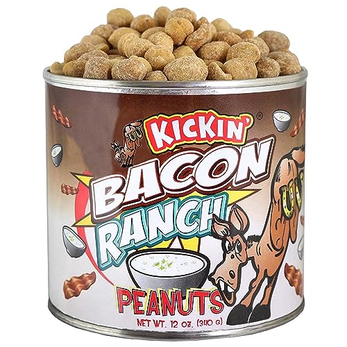 KICKIN Bacon Ranch Peanuts  12oz - Ultimate Gourmet Gift Peanuts - Try if you dare!