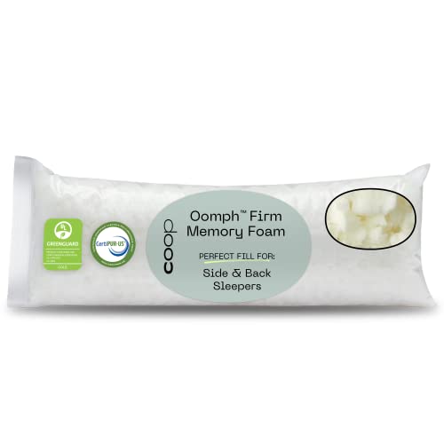 Coop Home Goods Extra Oomph Firm Fill, Shredded Memory Foam, 1/2 Pound Bag, Refill to Customize Your Premium Adjustable Pillow, GREENGUARD Gold and CertiPUR-US Certified