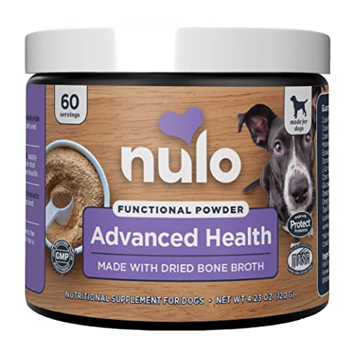 Nulo Functional Powder Dog Supplement, for Overall Dog Advanced Health, Made with Glucosamine, Fish Oil & L-Carnitine, 60 Servings