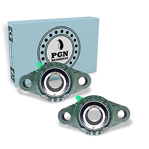 PGN UCFL205-16 Pillow Block Bearing - Pack of 2 Flange Mounted Pillow Block Bearings - Chrome Steel Bearings with 1" Bore - Self Alignment