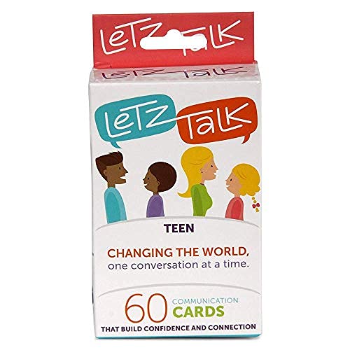 Letz Talk Conversation Cards for Teens - Communication Topics, Conversation Starters - Build Confidence & Emotional Intelligence, Family Games for Kids and Adults - Ages 13-18