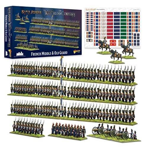 Wargames Delivered Black Powder War Epic Battles Waterloo Campaign - French Middle & Old Guard, Revolutionary War Tabletop Toy Soldiers for Miniature Wargaming by Warlord Games