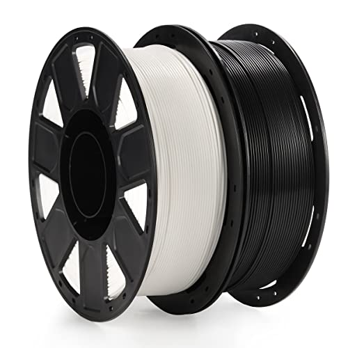 PLA Plus (PLA+) 1.75mm 2kg Black and White 3D Printing Filament, RongTong 3D Printer PLA + Filament Bundle Spool (4.41lbs Total) Toughness Smooth Printing, Dimensional Accuracy +/- 0.03mm
