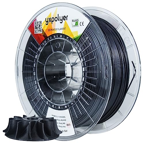 YXPOLYER Toughened and Modified PPS Filament Similar to PEEK,1.75mm UL94 V0 Flame Retardant Engineering Filament, 3D Printer Filament, High Temperature Resistance up to 180, 1kg Spool, Black