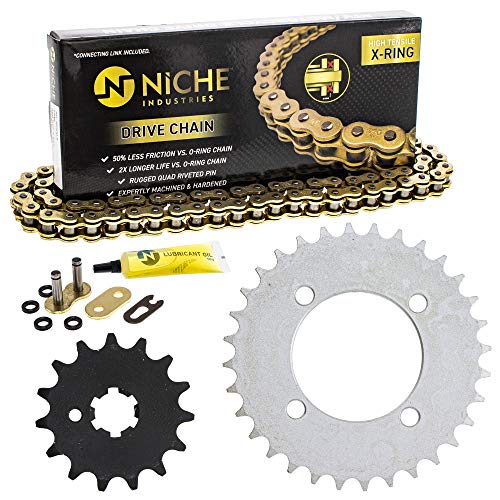 NICHE Drive Sprocket Chain Combo for Yamaha PW80 Y-Zinger Front 15 Rear 32 Tooth 420VM-X X-Ring 84 Links