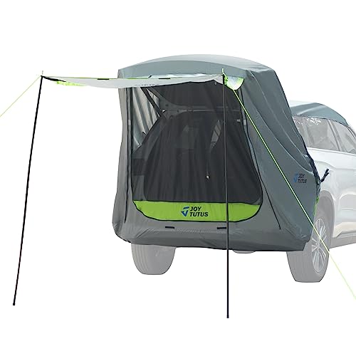JoyTutus SUV Tailgate Tent with Awning Shade, Car Roof Canopy and Poles, Water Resistant Camping Tent, Outdoor Travel Preferred, Universal Fit Most SUV- Green