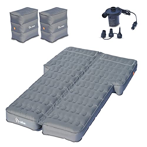 D-Hive Unbeatable Durability SUV Air Mattress for Car Camping, Durable Extra Thick 300D Oxford Fabric, Quick Easy Set-Up w/Electric Pump, Car Bed Mattress, Car Mattress for SUV, Car Air Mattress