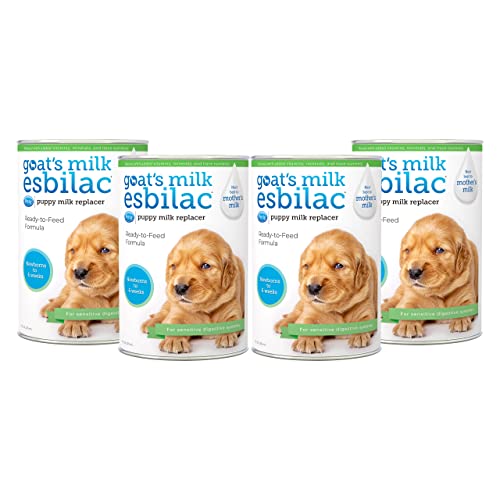 PetAg Esbilac Goat's Milk Liquid Puppy Milk Replacer - Milk Formula for Puppies with Sensitive Digestive Systems - 11 Oz - 4 Pack