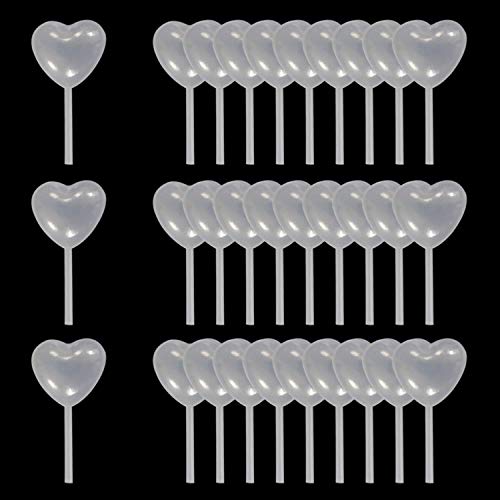 AQSXO 4ml Clear Heart Shape Liquid Dropper, Pasteur Pipette, For Cupcake, Chocolate, Birthday Party And Holiday Decoration, 100pcs
