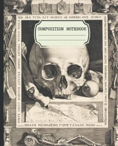 Composition Notebook: Dark Academia Aesthetic College Ruled With Memento Mori Design
