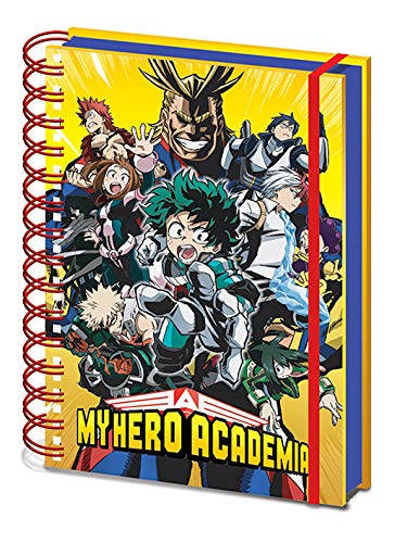 My Hero Academia S1 Hardback Wiro Notebook, A5 Lined Pages (Radial Character Burst Design) - Official Merchandise