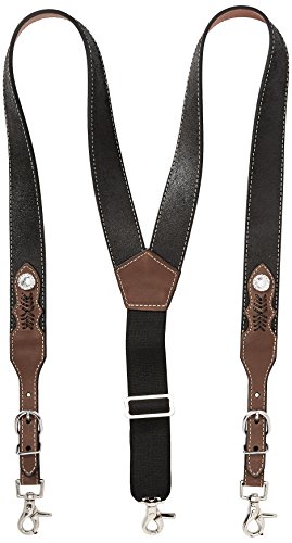 Nocona Belt Co. Men's Top Hand Leather Suspender, Black/Brown, Large