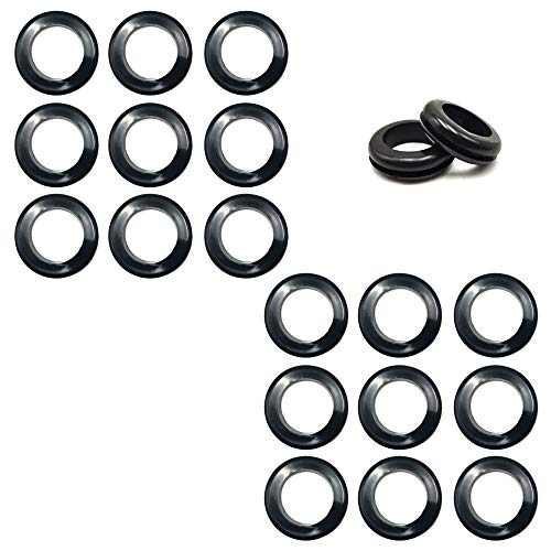 EASYEAH 1 Inch Rubber Grommet, 1" Drill Hole 13/16" ID-Rubber Cable Hole Plug-Rubber Plugs for Holes-Hole Grommets Rubber-Eyelet Ring-Firewall Wire Grommets Automotive, 20PCS