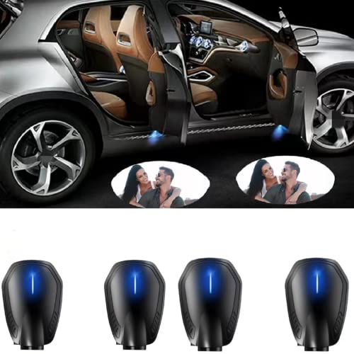 Custom Car Door LED Logo Projector Lights,Rechargeable Wireless Black Car Door Lights Fit for All Cars (2)