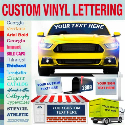 Custom Stickers (50 Colors + 30 Fonts + 30 Sizes) - Custom Decal - Custom Vinyl Lettering, Custom Window Decal - Custom Car Decal - Vinyl Lettering, Custom Vinyl Decal