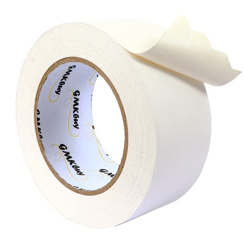 GMKbuy Gaffers Tape  2inch x 30yard Matte White - Heavy Duty, Non-Reflective, Easy to Tear, Leaves No Residue, Waterproof Cloth Gaff Tape to Secure Cords & Wires for Home, Office, & Media Industry