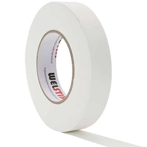 WELSTIK 1 Pack Gaffer Tape White,1" X 60 Yards-60 Yards Length-Suitable for DIY Projects, Heavy Duty Gaffer Floor Tape for Hockey Sticks,Wall Cracks, Bug Holes,Non-Reflective Easy to Rip