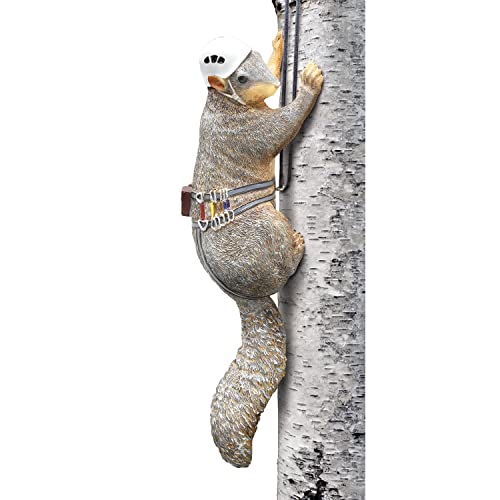 WHAT ON EARTH Climbing Squirrel Figurine - Garden Decor for Outside, Yard Art Squirrel Gifts, Funny Tree Climber Statue Outdoor Decor