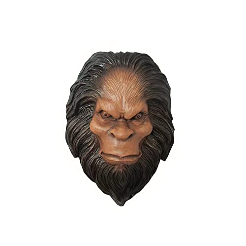 DWK Sasquatch Bigfoot Bust Wall Hanger, Yeti Hominid Wall Sculpture, Garden Outdoor Tree Hanger, Home Wall Decor, Resin