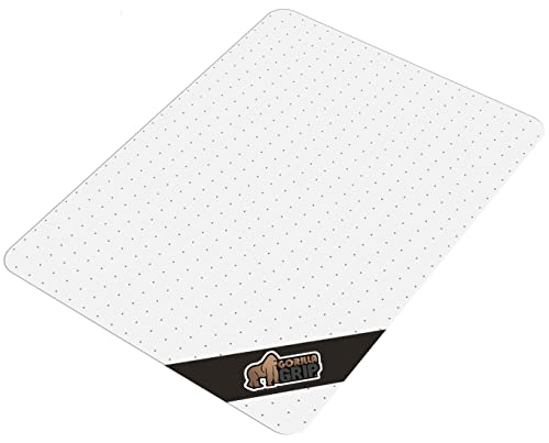 Gorilla Grip Office Chair Mat for Carpet Floor, Slip Resistant Heavy Duty Under Desk Protector Carpeted Floors, No Divot Plastic Rolling Computer Mats, Smooth Glide Semi Transparent Design 47x29 Clear