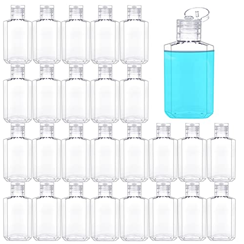 40 Pack 2 Oz Plastic Refillable Bottles with Flip Cap,Plastic Hand Sanitizer Bottles,Travel Size Bottles with Flip Cap,Reusable Containers with Flip Caps for Travel,Bussiness Trip,Outdoor Camping