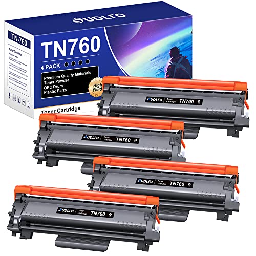 TN760 Toner for Brother Printer Compatible with Brother TN760 TN 730 Toner TN-730/TN-760 to Compatible with MFC-L2750DW HL-L2370DW MFC-L2710DW HL-L2350DW DCP-L2550DW HL-L2390DW Printer(4 Black)