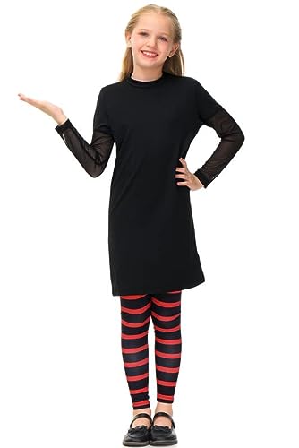 BesserBay Little Girls Transylvan Costume Hotel Vampire Black Dress with Leggings 4 Years