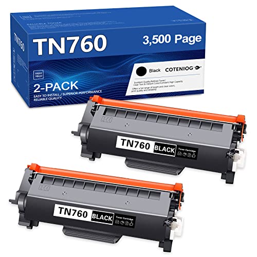 TN-760 TN760 High Yield Toner Cartridge Black Replacement for Brother TN 760 TN-730 TN730 MFC-L2710DW DCP-L2550DW MFC-L2750DW MFC-L2717DW MFC-L2690DW HL-L2350DW Printer | TN7602PK
