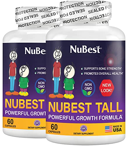 NuBest Tall - Powerful Formula for Strong Bones, Immunity & Healthy Development with Calcium, Collagen & Herbs - for Children (5+) & Teens Who Dont Drink Milk Daily - 2 Pack | 2 Months Supply