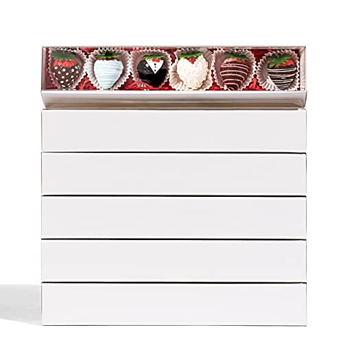 SLShePack 20Pack 12x2x2 Inches Clear Chocolate Covered Strawberries Boxes for 6, Macaron boxes for 12, Truffle Boxes Cocoa Bombs Boxes Cookies boxes
