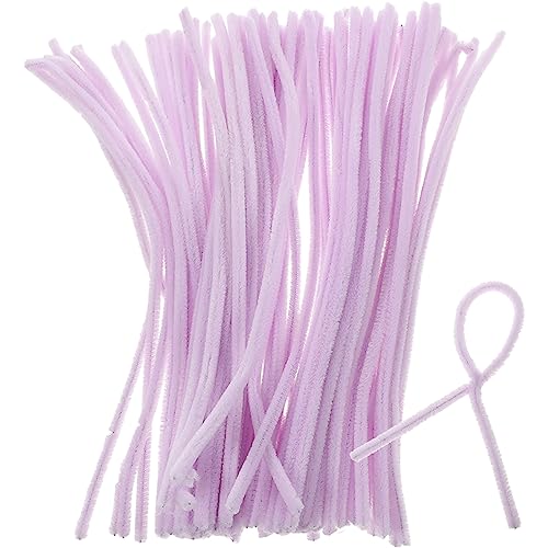 Healifty 100pcs Pipe Cleaners Chenille Stems Crafts Chenille Sticks for DIY Art Flower Plant Crafts Christmas Decorations Ornament (Purple)