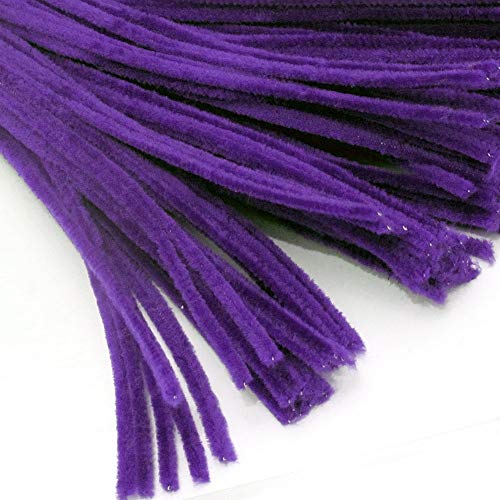 The Crafts Outlet Chenille Stems, Pipe Cleaner, 20-inch (50-cm), 10-pc, Purple