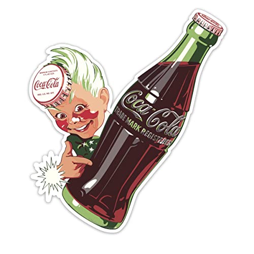 Retro Planet.com - Coca-Cola Sprite Boy Vinyl Sticker, Contour Bottle Style, Peel and Stick Decal, Laptop, Car, Locker, Notebook, Planner, Water Bottle, 4 x 4.7 Inches