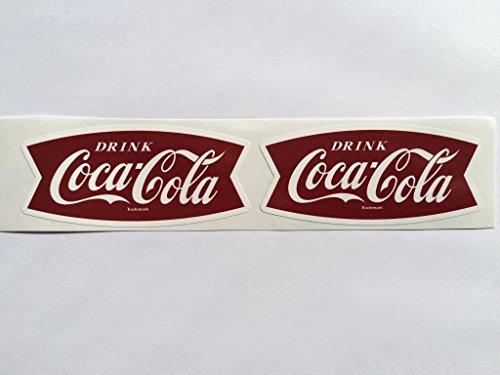 2 Coca-Cola Fish Tail Fishtail Die Cut Decals