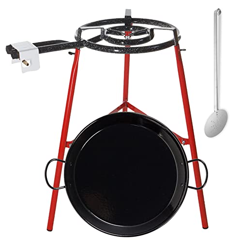 Vaello 18" Outdoor Paella Set for up to 12 people with gas burner, rust-free non-stick FREE Spatula