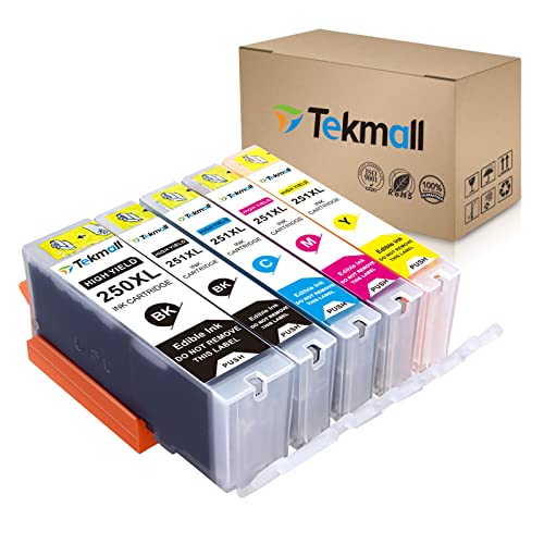 Tekmall Compatible C A K E Ink Cartridges PGI-250XL CLI-251XL 250 Ink 251 Ink Use for Pixma MX922 MG5520 MG6620 MG5420 MG5620 MG6320 MG6420 MG7120 MG7520 MX722 iP7220 iP8720 iX6820