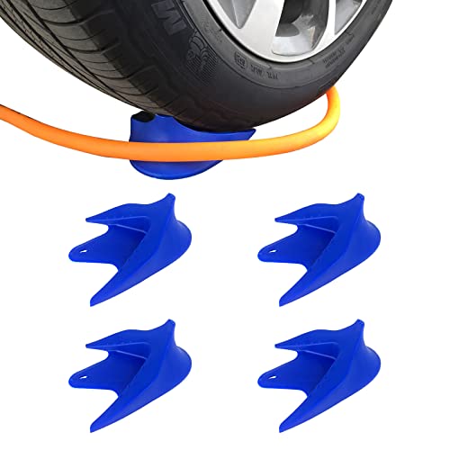 HOXWELL Hose Guide for Car Wash Tool, Durable Plastic Wash Hose for Car Detailer, Prevent Hose Stucking Under Tires (4 Packs Blue)