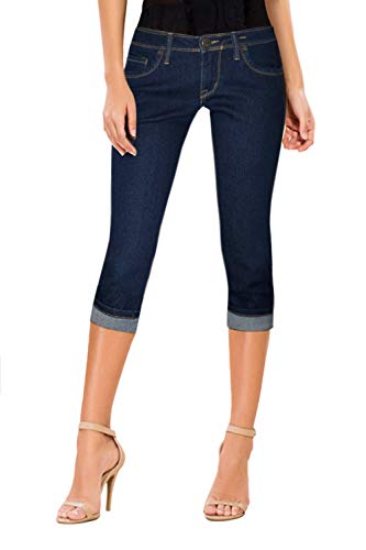 Hybrid & Company Women's Stretchy Denim Capri Jeans Q22880X Indigo 24