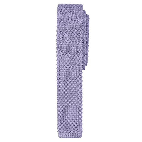 Jacob Alexander Men's Solid Color Knitted 2.5 inch Width Slim Neck Tie - Lavender