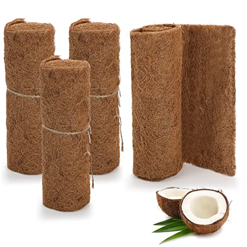 YOUEON 4Pcs Coconut Coir Liner Roll 12 x 40 Inch Coco Liner Sheet Thick and Sturdy Coconut Fiber Mat Insulation Coconut Mat for Flowerpot Basket Gardening Pots Carpet Decor and More