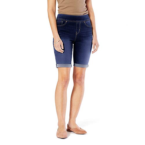 Signature by Levi Strauss & Co. Gold Label Women's Totally Shaping Pull On Bermuda Shorts (Standard and Plus), Sea and Sky, 14