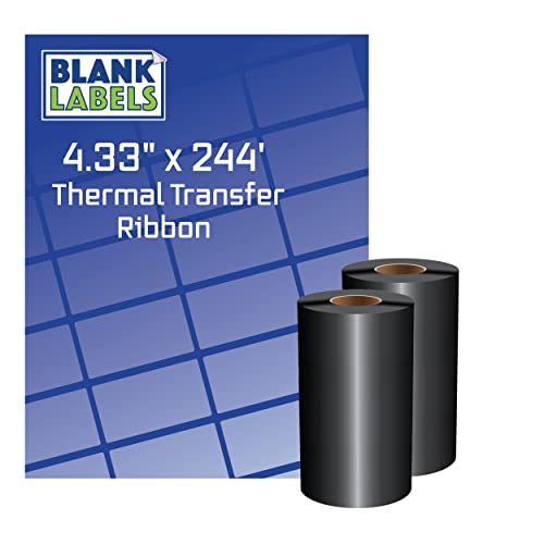 4.33" x 244' Thermal Transfer Ribbon - 6 Rolls. Resin Enhanced Wax for Zebra Eltron Datamax Zebra GC420t GK420t GX420t TLP2442 TLP2844