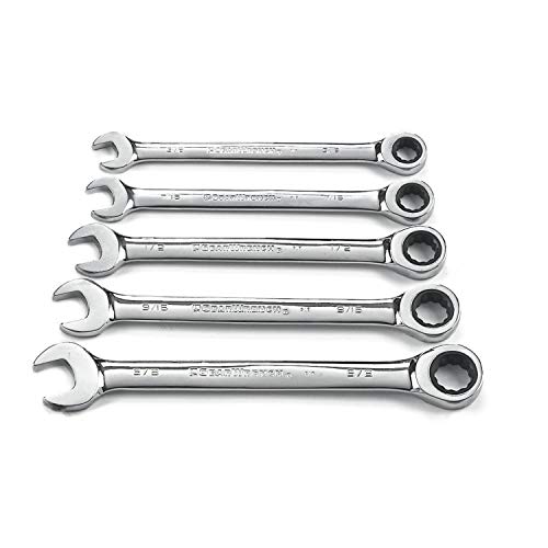 GEARWRENCH 5 Pc. 12 Pt. Ratcheting Combination Wrench Set, SAE - 93005