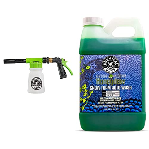 Chemical Guys CWS_110_64FBB Foam Blaster Bundle - Honeydew Snow Foam Car Wash Soap, 64 fl oz (Half Gallon) + ACC_326 Torq Foam Blaster 6 Foam Wash Gun, Works With Garden Hose, (2 Items)