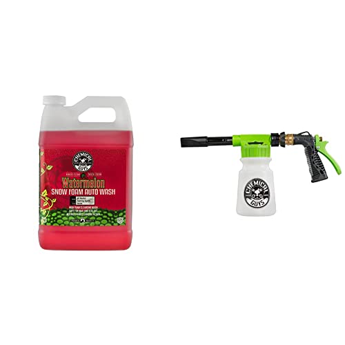 Chemical Guys CWS208FBB Foam Blaster Bundle - Watermelon Snow Foam Car Wash Soap, 128 fl oz (1 Gallon) + ACC_326 Torq Foam Blaster 6 Foam Wash Gun, Works With Garden Hose, (2 Items)