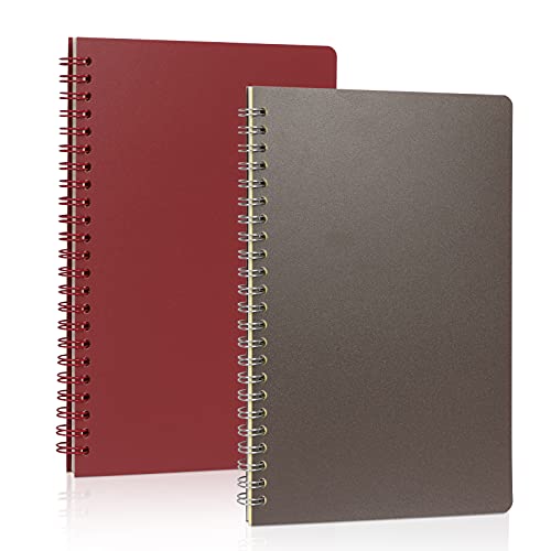 Toplive B5 Squared Grid Spiral Notebook, 2 Pack 9.9"x6.8" PP Hardcover Notebook Graph Ruled Journal Notebook 80 Sheets / 160 Pages for Student Office School Supplies