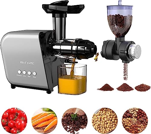 AIYFYHTE Cold Pressed Juicer Slow Masticating Electric Multifunctional 2-in-1 Coffee Bean Grinder Vegetable Fruit Juicer Machine with 250w