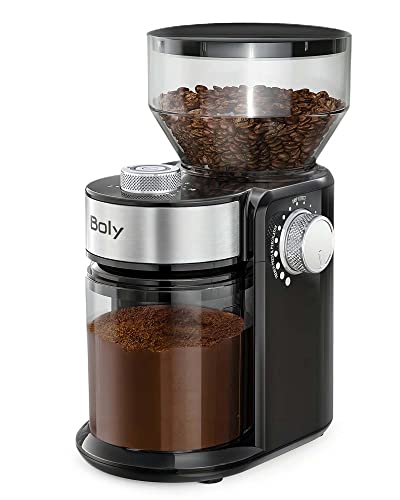 Electric Burr Coffee Grinder, Adjustable Burr Mill Coffee Bean Grinder with 18 Grind Settings, Burr Coffee Grinder for Espresso, Drip Coffee and French PressBlack