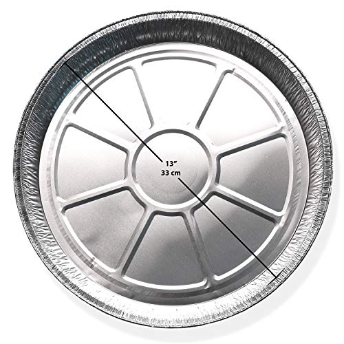 Premium Products Corp. Disposable Drip Pans - 10 Pack -13 Inch by 1 Inch Large Round Drip Pans - Perfect for Large Big Green Egg, Kamado Joe Classic Joe, Acorn & Weber Grills & Smokers